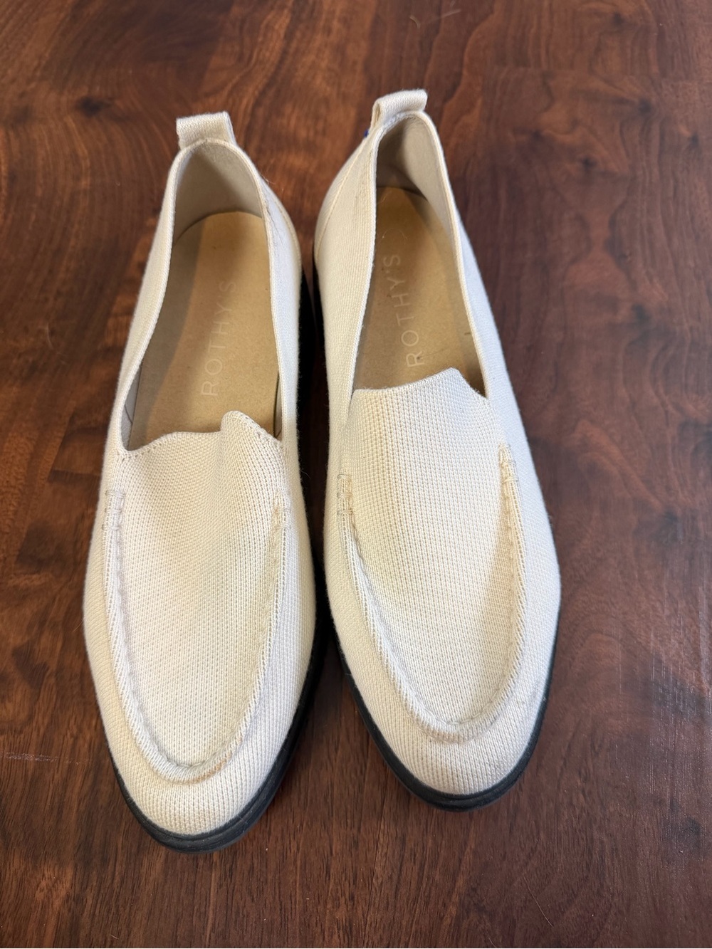 Rothy's Shoes The Lug Loafer Ivory Knit Low Top Comfort Slip On